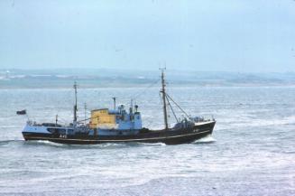 Fishery research vessel Sir William Hardy at sea