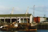 The side trawler David John tied up in Aberdeen Harbour