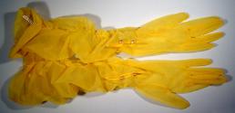 Ladies Long Ruched Nylon Gloves