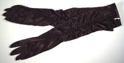 Ladies Long Satin Evening Gloves With Ruching