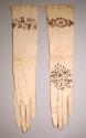 Embroidered Cream Gloves