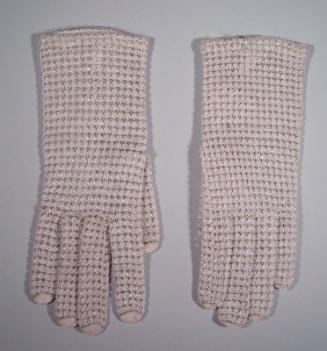 Ladies Silver Lurex Evening Glove
