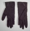 Ladies Short Cotton Lace Gloves With Flower Trim