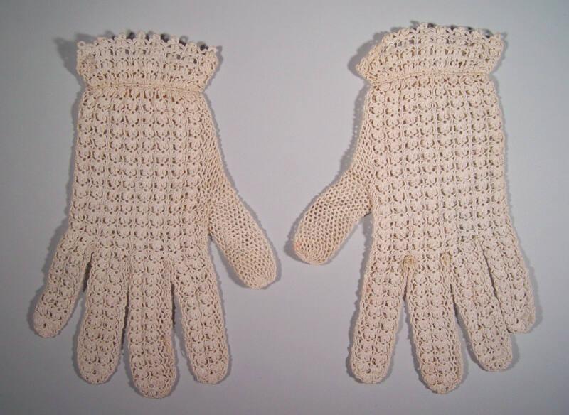 White Crochet Gloves