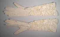 Long White Ruffled Gloves