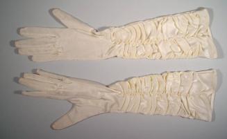 Long White Ruffled Gloves