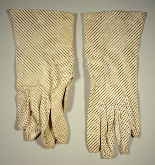 Ladies Short Striped Cotton Glove