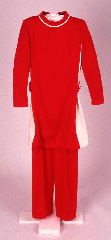 Red/Cream Trouser Suit