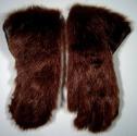 Brown Fur and Leather Gloves