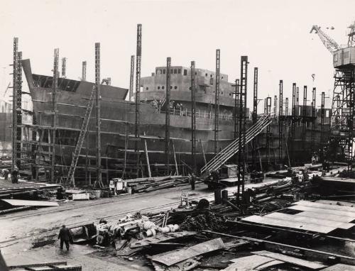 Black/White Photograph Showing The Bitumen Tanker Esso Preston Built By Hall Russell