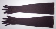 Ladies Long Black Cotton Gloves