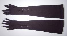 Ladies Long Black Cotton Gloves