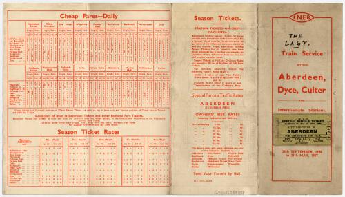 Timetable: Last LNER Train To Dyce And Culter