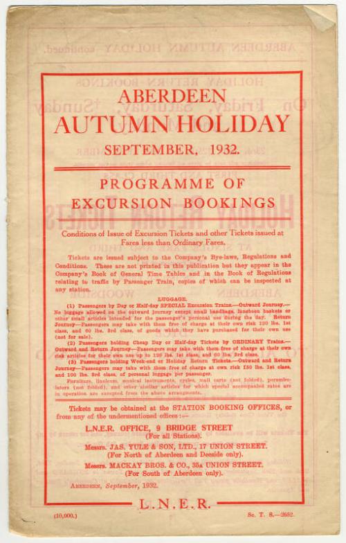 Aberdeen Autumn Holiday Excursion Circular