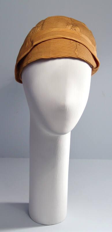 Mustard Silk Cloche Style Hat