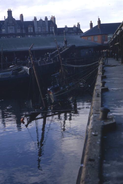 sunken trawler, possibly the George Craig, in Aberdeen harbour