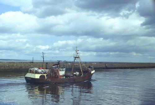 trawler Grampian Eagle leaving Aberdeen harbour