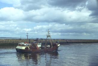 trawler Grampian Eagle leaving Aberdeen harbour