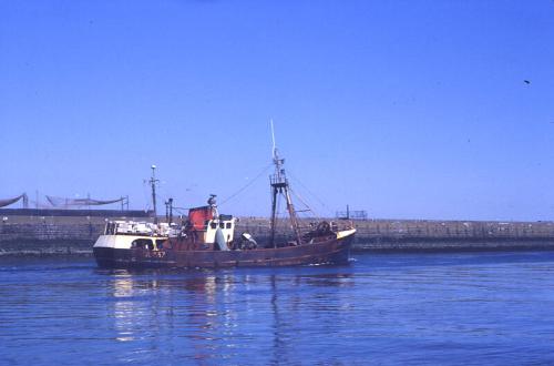 unidentified trawler leaving Aberdeen harbour