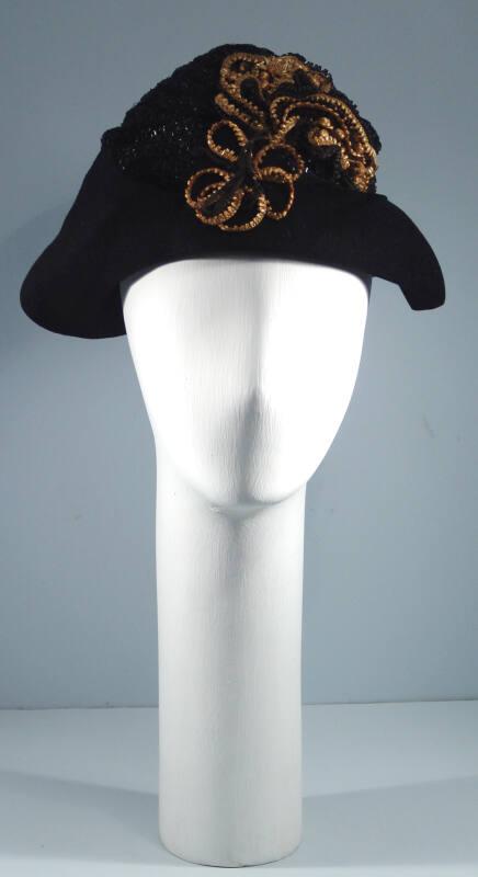 Black Straw Cloche