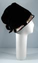 Black Cloche Hat Trimmed with Snakeskin