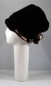 Black Cloche Hat Trimmed with Snakeskin