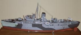 Model of the Flower Class corvette HMS Bluebell, built by Captain J Douglas Stewart M N