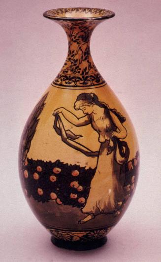 Yellow Vase With Maidens by Royal Doulton