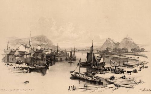 Scotland Delineated - The Town and Castle of Dumbarton from the Leven by James Duffield Harding
