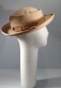 Beige Felt Brimmed Hat