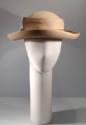 Beige Felt Brimmed Hat