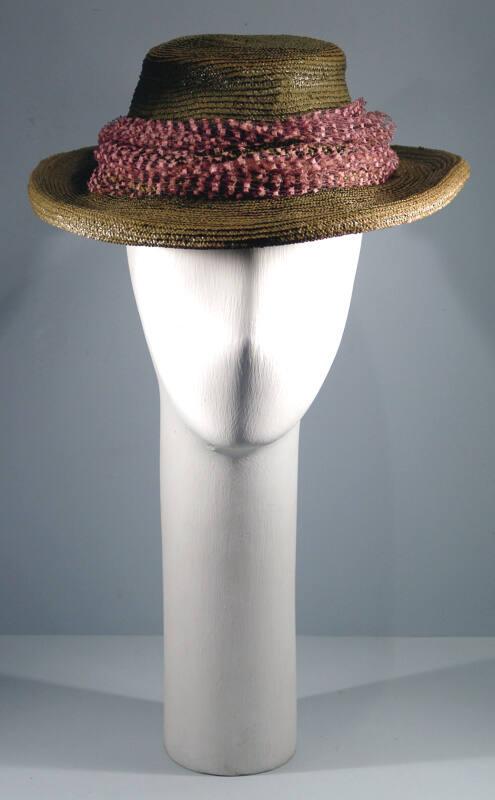 Net Trimmed Straw Hat