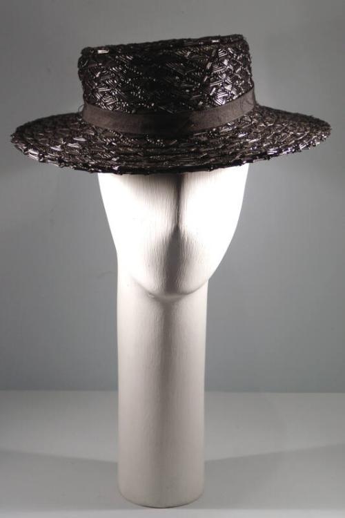 Wide Brim Black Straw Hat