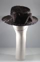 Wide Brim Black Straw Hat