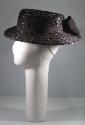 Wide Brim Black Straw Hat