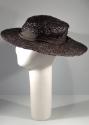 Wide Brim Black Straw Hat