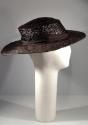 Wide Brim Black Straw Hat