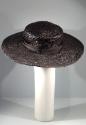 Wide Brim Black Straw Hat