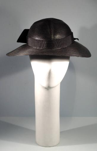 Black Synthetic Straw Hat