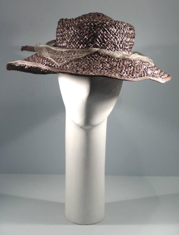 Wide Brimmed Grey Straw