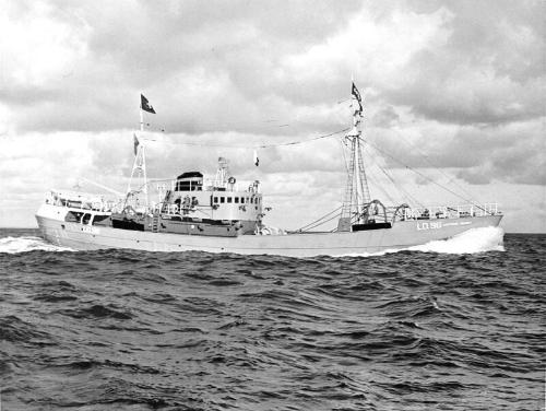 Photograph showing Captain Hardy at sea