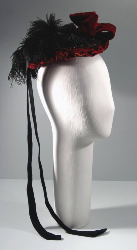 Red and Black  Jubilee Bonnet