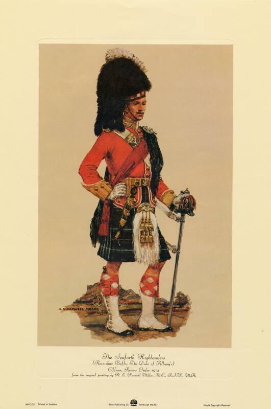 The Seaforth Highlanders (Ross-shire Buffs, The Duke of Albany's) - Officer, Review Order 1914