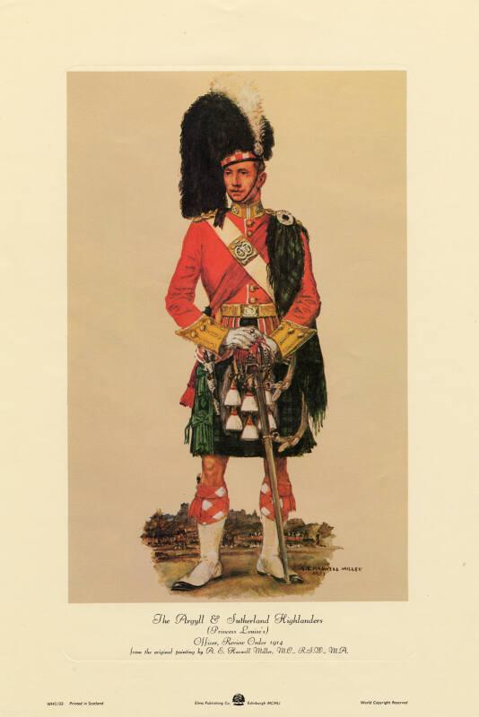The Argyll and Sutherland Highlanders (Princess Louise's) - Officer, Review Order 1914