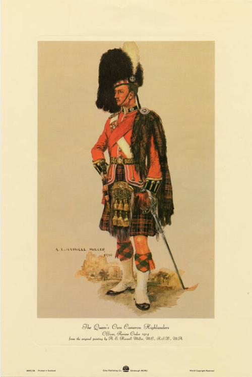 The Queen's Own Cameron Highlanders - Officer, Review Order 1914