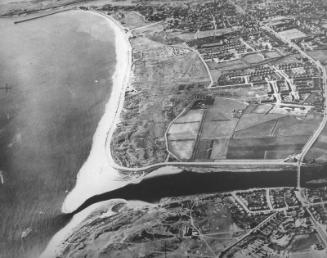 Aerial view from River Don to Beach and Harbour