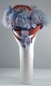 Rust Felt Blue Feather Hat