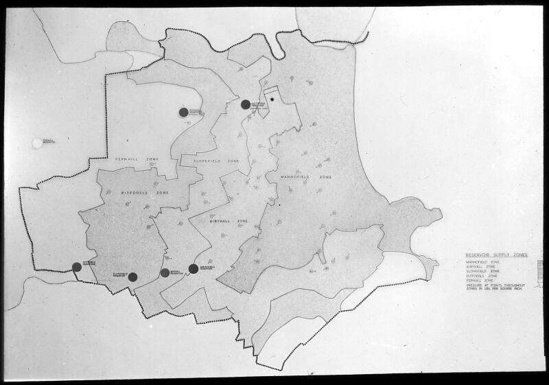 Plan of Aberdeen - Water Reservoir Supply Zones