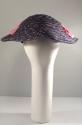 Large Blue Lurex Trim Hat