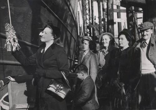 Guests at an unidentified John Lewis ship launch